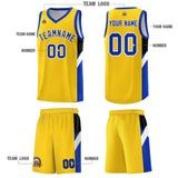 Custom Gold Royal Side Design Sets Sports Uniform Basketball Jersey