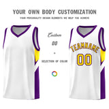 Custom White Purple Side Design Sets Sports Uniform Basketball Jersey