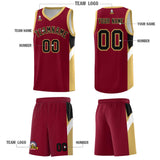 Custom Crimson Old Gold Side Design Sets Sports Uniform Basketball Jersey