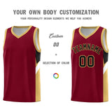 Custom Crimson Old Gold Side Design Sets Sports Uniform Basketball Jersey