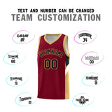 Custom Crimson Old Gold Side Design Sets Sports Uniform Basketball Jersey