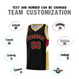 Custom Black Old Gold Side Design Sets Sports Uniform Basketball Jersey