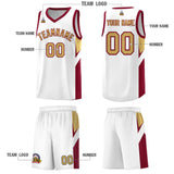 Custom White Crimson Side Design Sets Sports Uniform Basketball Jersey