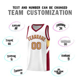 Custom White Crimson Side Design Sets Sports Uniform Basketball Jersey