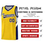 Custom Gold Navy Side Design Sets Sports Uniform Basketball Jersey