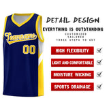 Custom Navy Gold Side Design Sets Sports Uniform Basketball Jersey