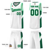 Custom White Kelly Green Side Design Sets Sports Uniform Basketball Jersey