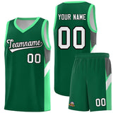 Custom Kelly Green Bright Green Side Design Sets Sports Uniform Basketball Jersey