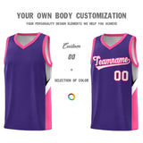 Custom Purple Pink Side Design Sets Sports Uniform Basketball Jersey
