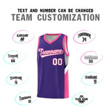 Custom Purple Pink Side Design Sets Sports Uniform Basketball Jersey