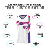 Custom White Purple Side Design Sets Sports Uniform Basketball Jersey