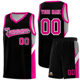 Custom Black Pink Side Design Sets Sports Uniform Basketball Jersey