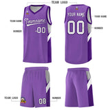 Custom Light Purple Purple Side Design Sets Sports Uniform Basketball Jersey