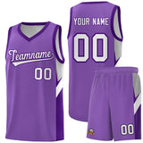 Custom Light Purple Purple Side Design Sets Sports Uniform Basketball Jersey