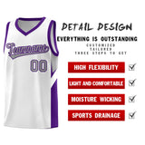 Custom White Purple Side Design Sets Sports Uniform Basketball Jersey