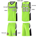 Custom Fluorescent Green Black Side Design Sets Sports Uniform Basketball Jersey