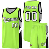 Custom Fluorescent Green Black Side Design Sets Sports Uniform Basketball Jersey
