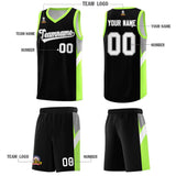 Custom Black Fluorescent Green Side Design Sets Sports Uniform Basketball Jersey