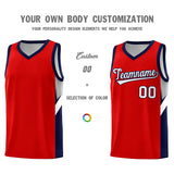 Custom Red Navy Side Design Sets Sports Uniform Basketball Jersey