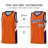 Custom Orange Navy Side Design Sets Sports Uniform Basketball Jersey