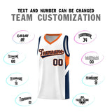 Custom White Orange Side Design Sets Sports Uniform Basketball Jersey