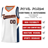 Custom White Orange Side Design Sets Sports Uniform Basketball Jersey