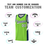 Custom Neon Green Navy Side Design Sets Sports Uniform Basketball Jersey