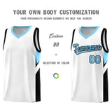 Custom White Light Blue Side Design Sets Sports Uniform Basketball Jersey
