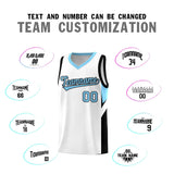 Custom White Light Blue Side Design Sets Sports Uniform Basketball Jersey