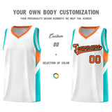 Custom White Orange Side Design Sets Sports Uniform Basketball Jersey