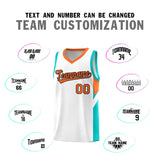 Custom White Orange Side Design Sets Sports Uniform Basketball Jersey