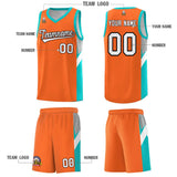 Custom Orange Aqua Side Design Sets Sports Uniform Basketball Jersey