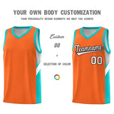 Custom Orange Aqua Side Design Sets Sports Uniform Basketball Jersey