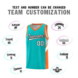 Custom Aqua Orange Side Design Sets Sports Uniform Basketball Jersey
