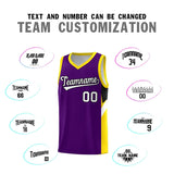 Custom Purple Gold Side Design Sets Sports Uniform Basketball Jersey