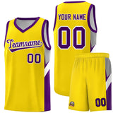 Custom Gold Purple Side Design Sets Sports Uniform Basketball Jersey