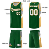 Custom Green Buckskin Brown Side Design Sets Sports Uniform Basketball Jersey