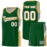 Custom Green Buckskin Brown Side Design Sets Sports Uniform Basketball Jersey