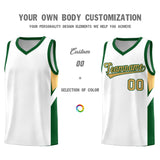Custom White Green Side Design Sets Sports Uniform Basketball Jersey