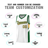 Custom White Green Side Design Sets Sports Uniform Basketball Jersey