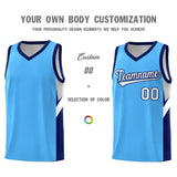 Custom Powder Blue Navy Side Design Sets Sports Uniform Basketball Jersey