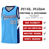 Custom Powder Blue Navy Side Design Sets Sports Uniform Basketball Jersey