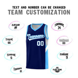 Custom Navy Powder Blue Side Design Sets Sports Uniform Basketball Jersey