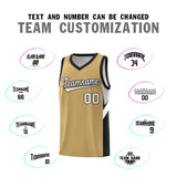 Custom Old Gold Black Side Design Sets Sports Uniform Basketball Jersey