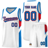 Custom White Royal Side Design Sets Sports Uniform Basketball Jersey