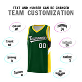 Custom Hunter Green Gold Side Design Sets Sports Uniform Basketball Jersey