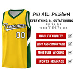 Custom Gold Hunter Green Side Design Sets Sports Uniform Basketball Jersey