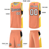 Custom Orange Gold Side Design Sets Sports Uniform Basketball Jersey