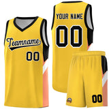 Custom Gold Black Side Design Sets Sports Uniform Basketball Jersey
