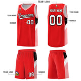 Custom Red Orange Side Design Sets Sports Uniform Basketball Jersey